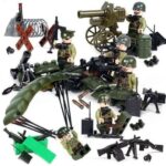 WW2 US Paratroopers 6 Minifigures Pack with Weapons, Accessories and Cannon