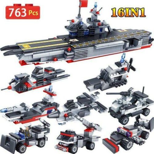 Military Aircraft Carrier + Patrol Helicopters – 642 Pieces