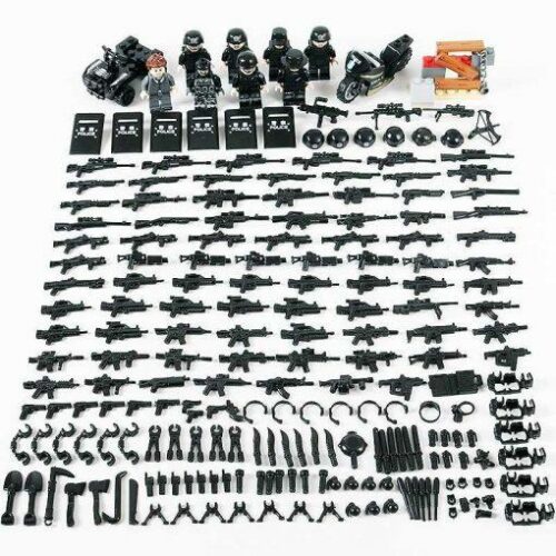 US Navy Seals + SWAT Operations 12 Minifigures Pack with Weapons & Barricades