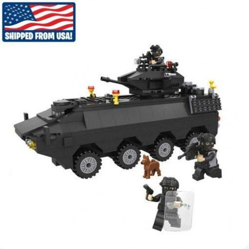 SWAT Soldiers 6 Minifigures Pack with Weapons, Shields & Dog