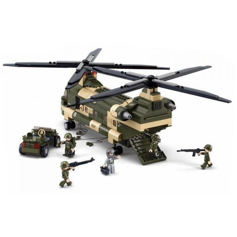 US Army Helicopter Cargo Playset – 520 Pieces