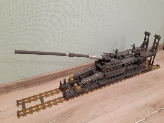 LEGO MOC 800mm Railway Gun Gustav by ReaperX_9