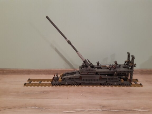 WW2 German Gustav Artillery Railway Gun MOC Brick Set