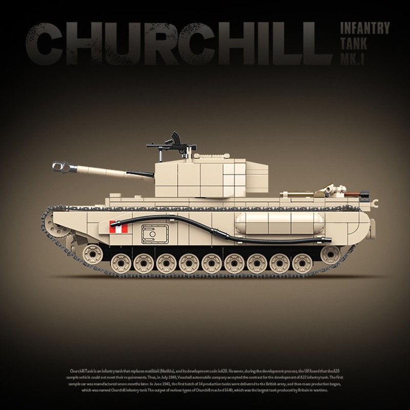 WW2 British Churchill Mk IV Infantry Tank — Brick Block Army