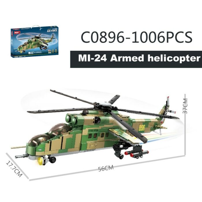 Russian Mil Mi-24 Attack Helicopter – 1006 Pieces