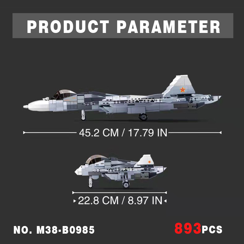 Russian Sukhoi Su-57 Multirole Fighter - 893 Pieces