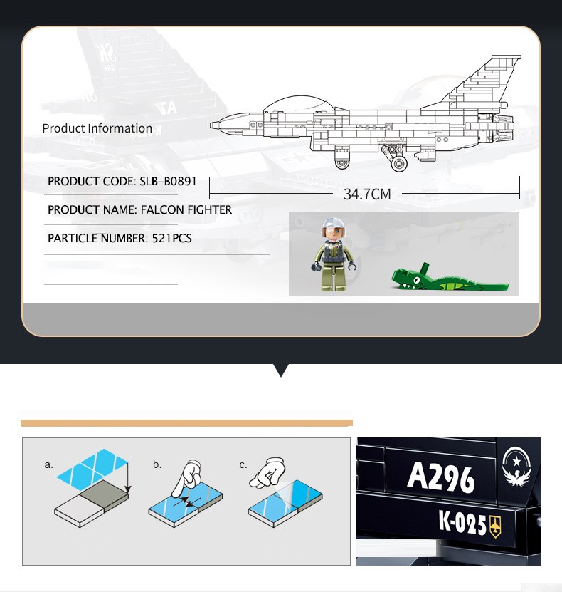 US General Dynamics F-16 Fighting Falcon - 521 Pieces