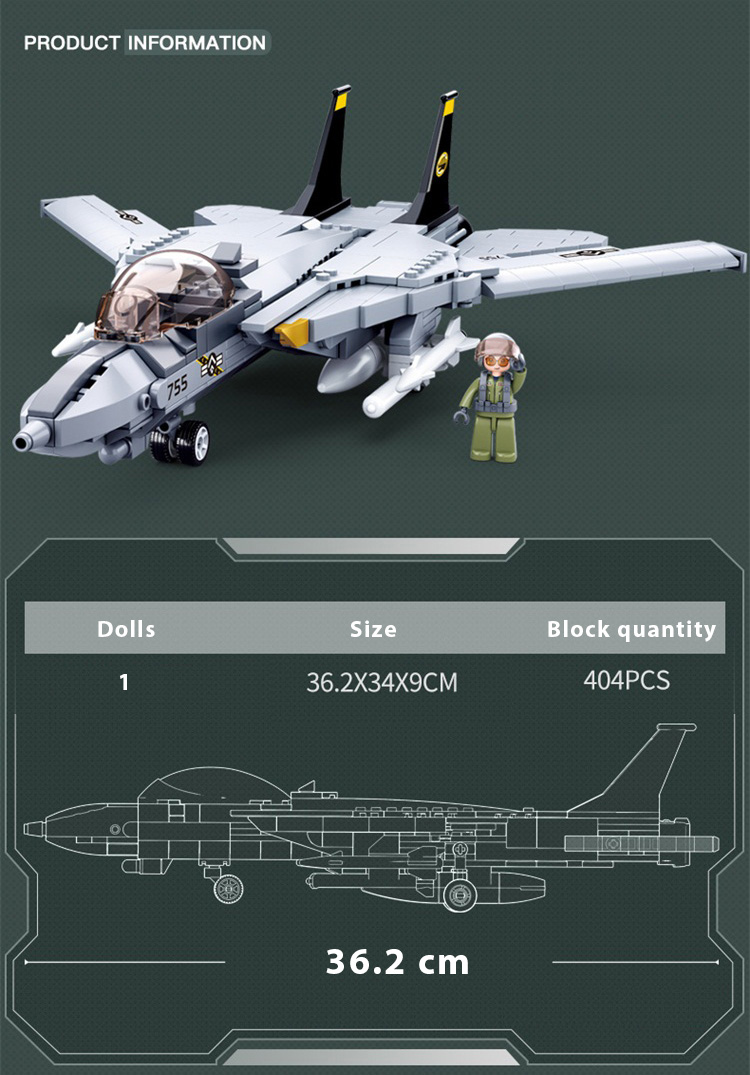 US Grumman F-14 Tomcat Interceptor - 404 Pieces