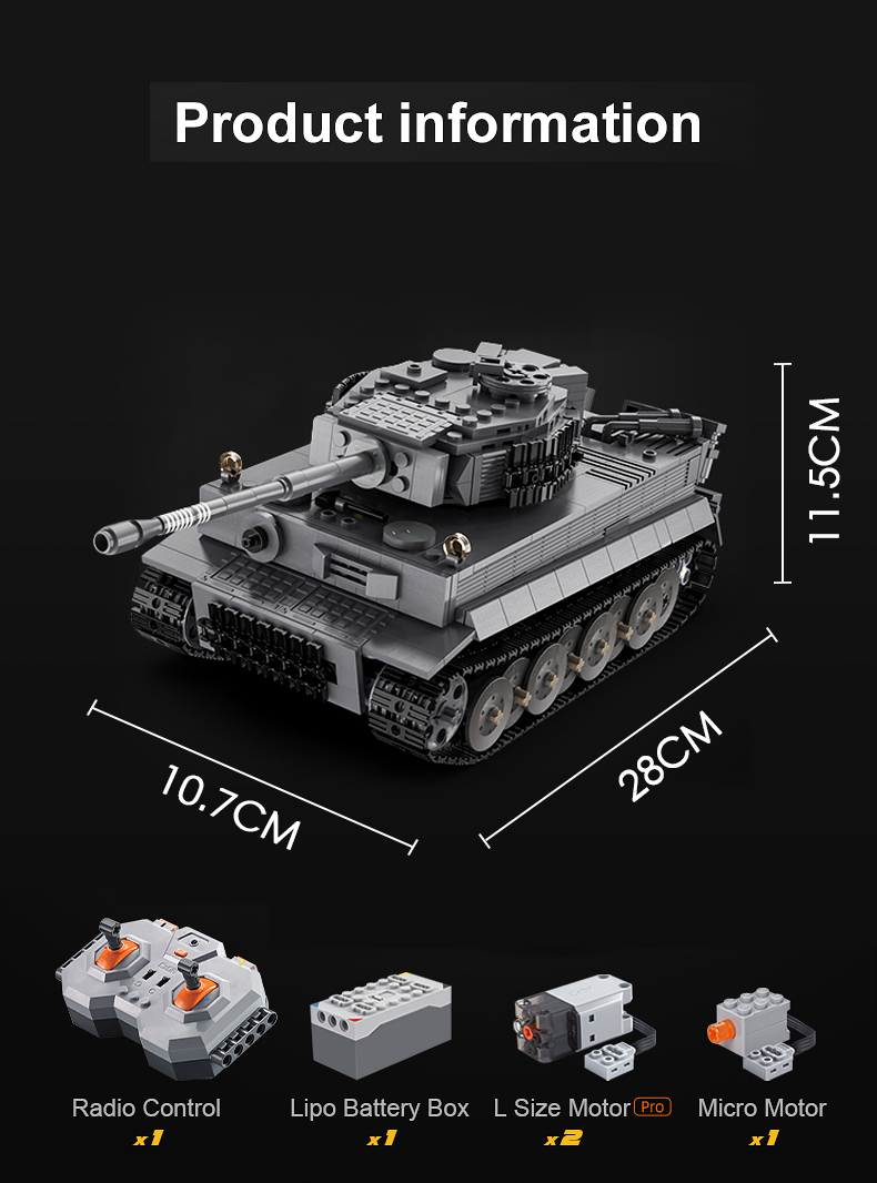 German Tiger Tank RC - 925 Pieces