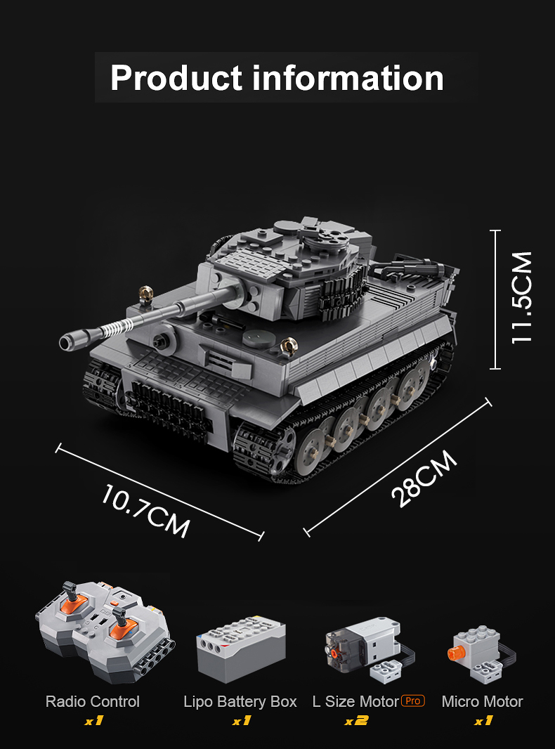 Minifig Micro German Tiger Tank