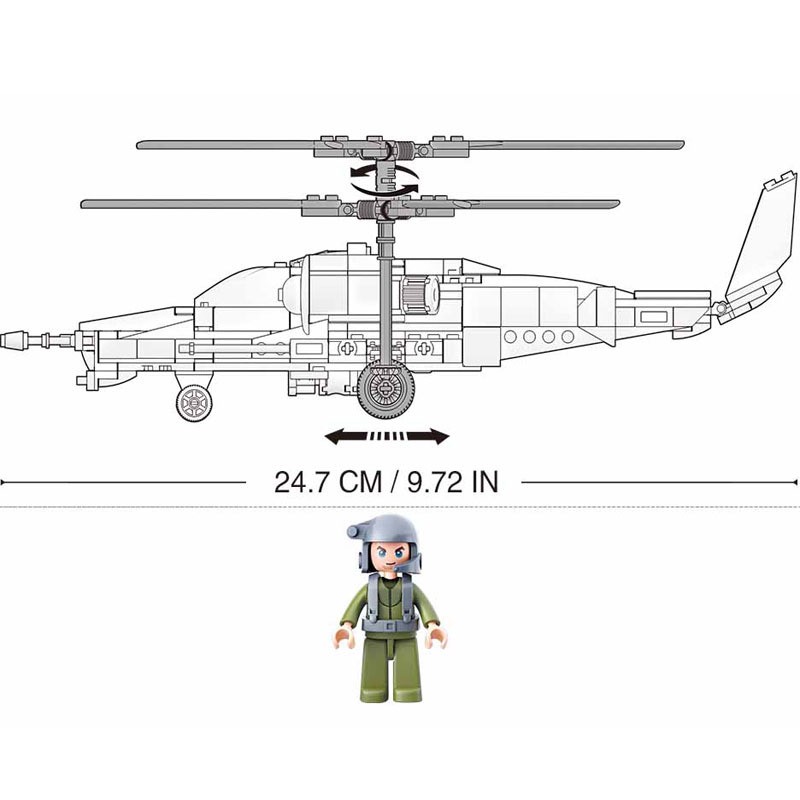 Russian Kamov Ka-50 Attack Helicopter - 330 Pieces