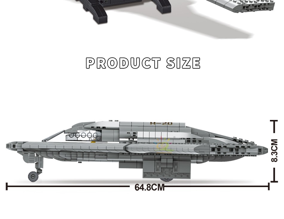 Chinese Xian H-20 Stealth Strategic Bomber - 1936 Pieces