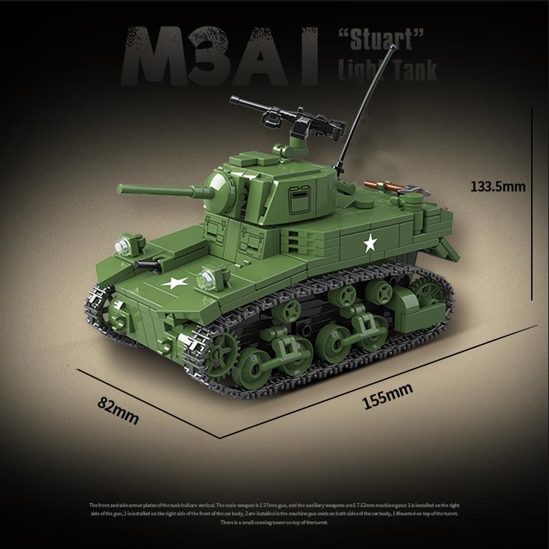 US M3 Stuart Light Tank - 601 Pieces