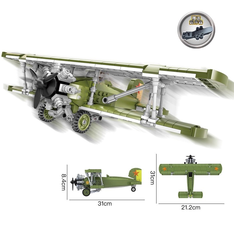 Soviet Polikarpov I-6 Biplane Fighter - 533 Pieces