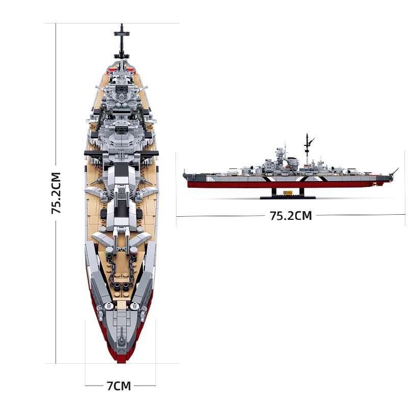 German WW2 Bismarck Battleship - 1849 Pieces