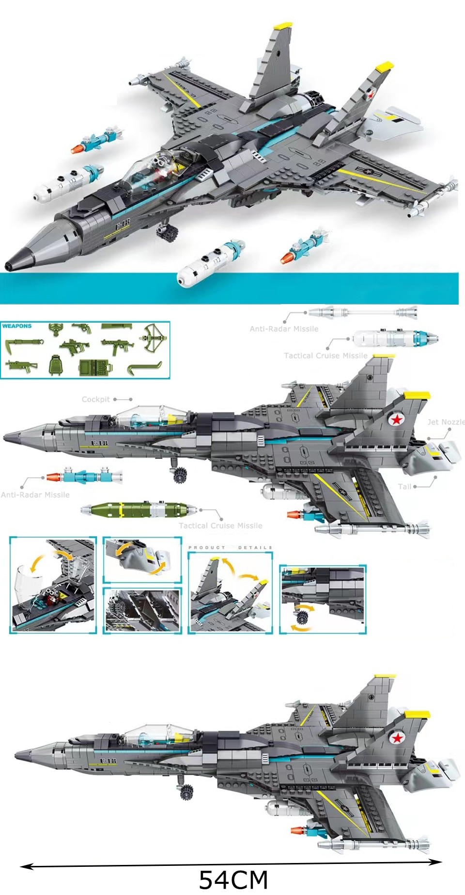 US F/A-18 Hornet Attack Aircraft - 955 Pieces