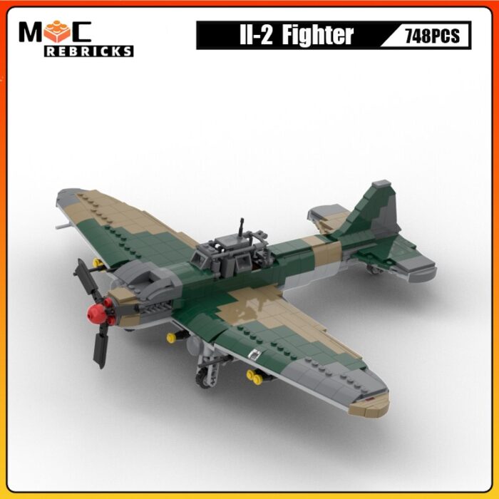 WW2 MOC Soviet Ilyushin Il-2 Shturmovik – 748 Pieces